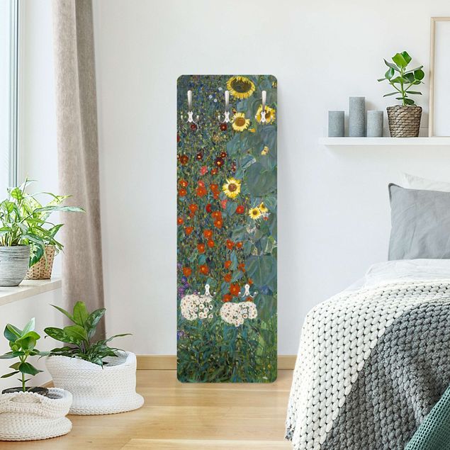 Wall mounted coat rack flower Gustav Klimt - Garden Sunflowers