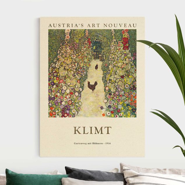 Art deco prints Gustav Klimt - Path Through The Garden With Chickens - Museum Edition