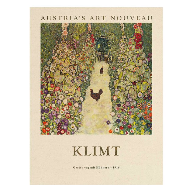 Canvas art Gustav Klimt - Path Through The Garden With Chickens - Museum Edition