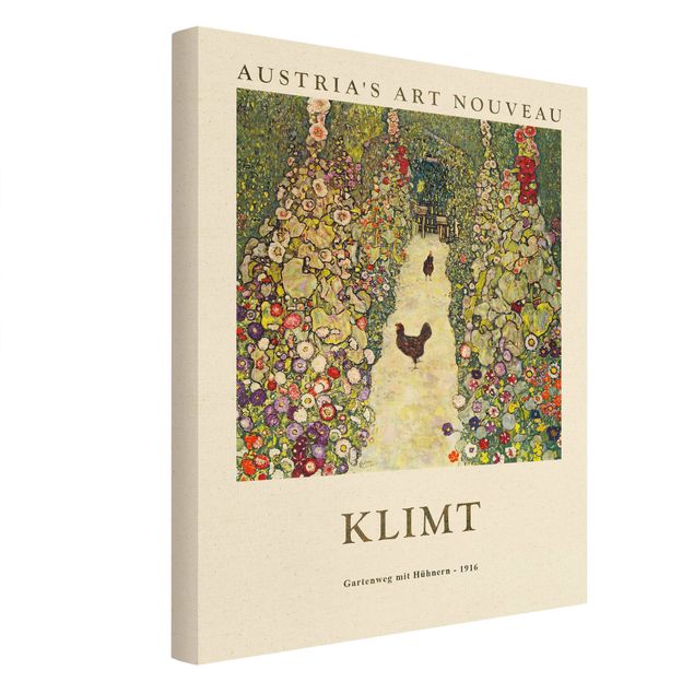 Prints animals Gustav Klimt - Path Through The Garden With Chickens - Museum Edition