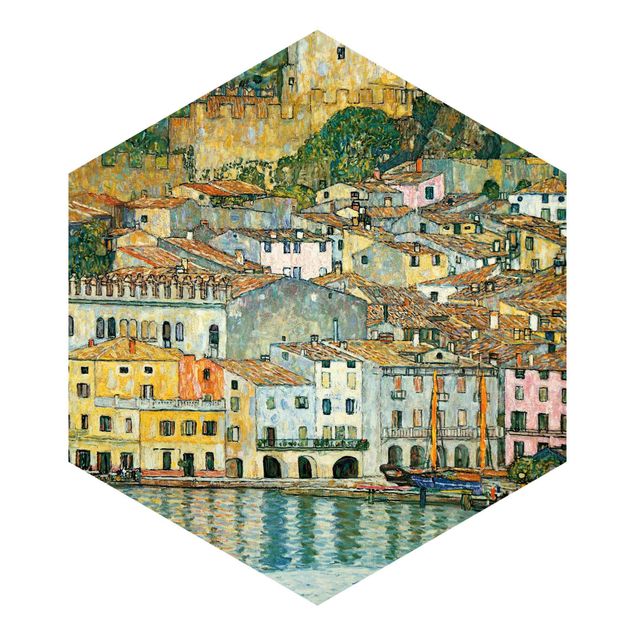 Hexagonal wall mural Gustav Klimt - Malcesine On Lake Garda