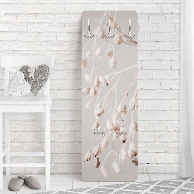 Wall mounted coat rack flower Hanging Dried Buds