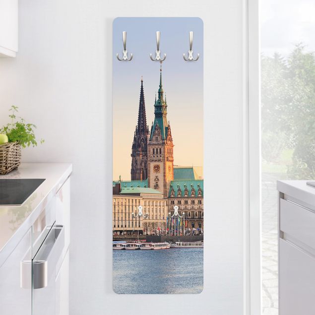 Wall mounted coat rack architecture and skylines Alster