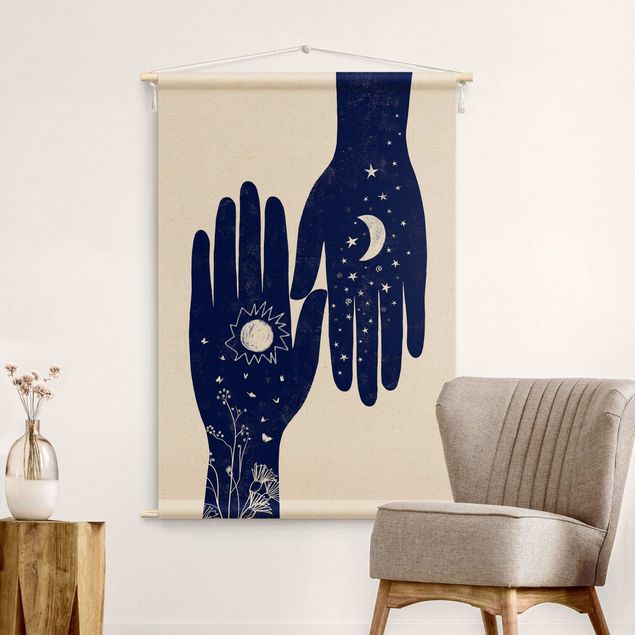 extra large tapestry wall hangings Pair Of Hamsa Hands