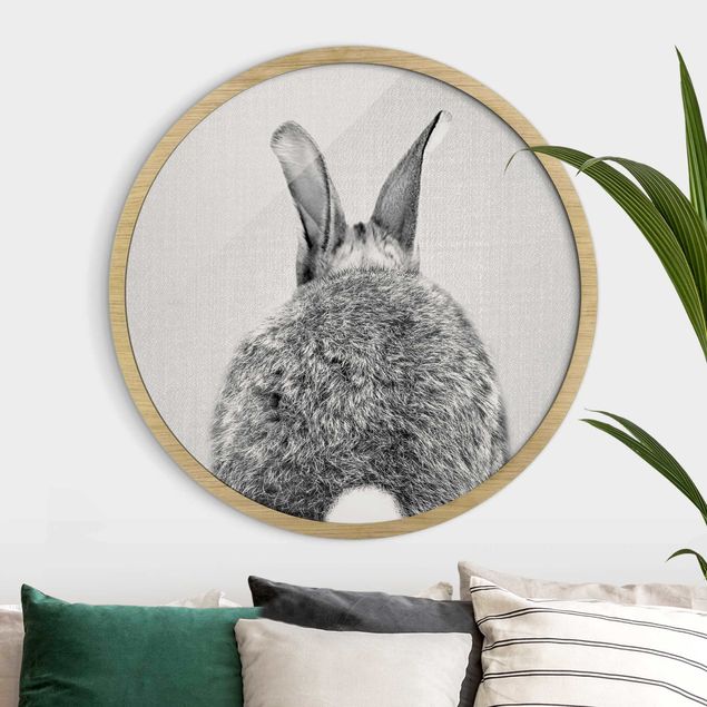 Nursery decoration Hare From Behind Black And White