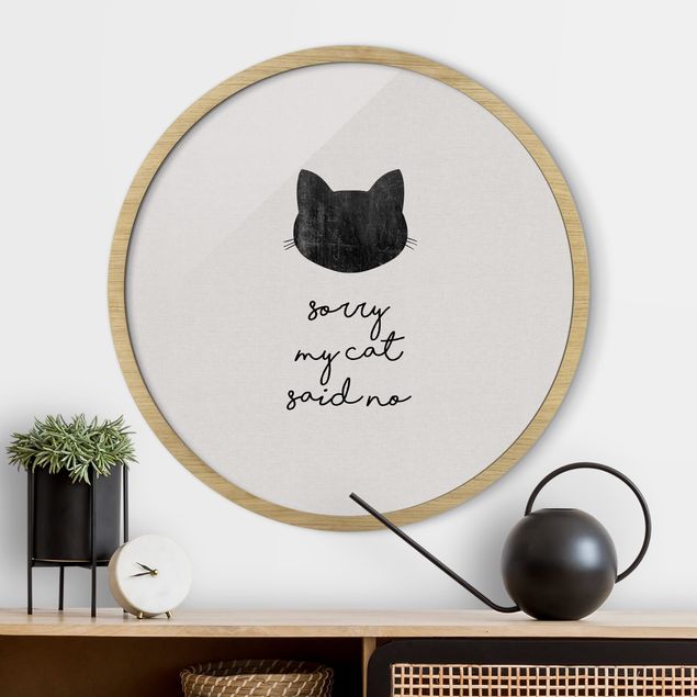 Cat wall art Pet Quote Sorry My Cat Said No