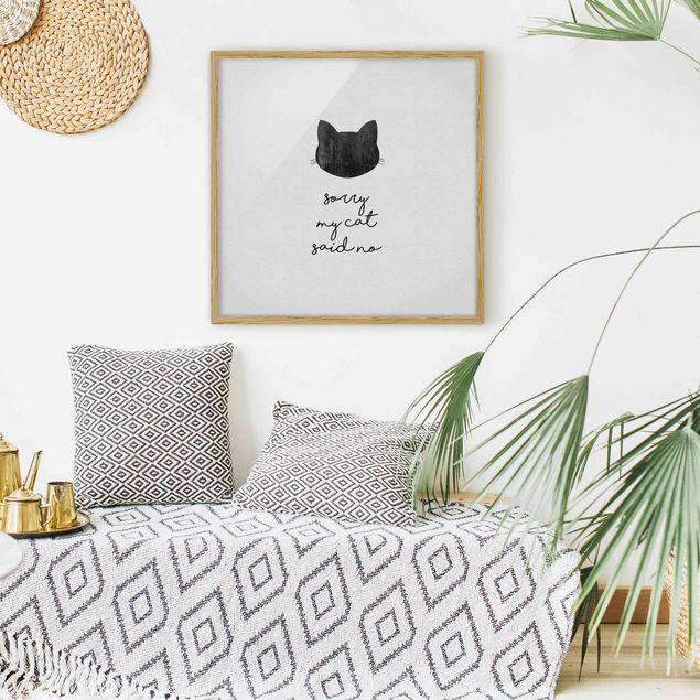Animal wall art Pet Quote Sorry My Cat Said No