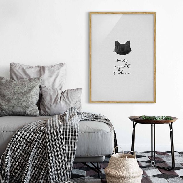 Animal wall art Pet Quote Sorry My Cat Said No
