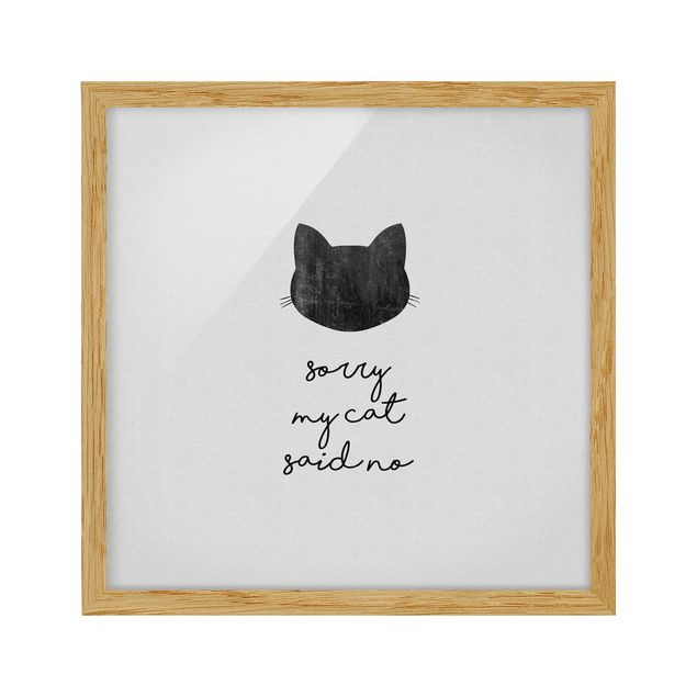 Contemporary art prints Pet Quote Sorry My Cat Said No