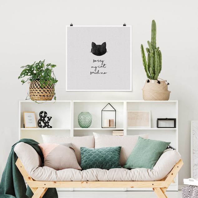 Art posters Pet Quote Sorry My Cat Said No