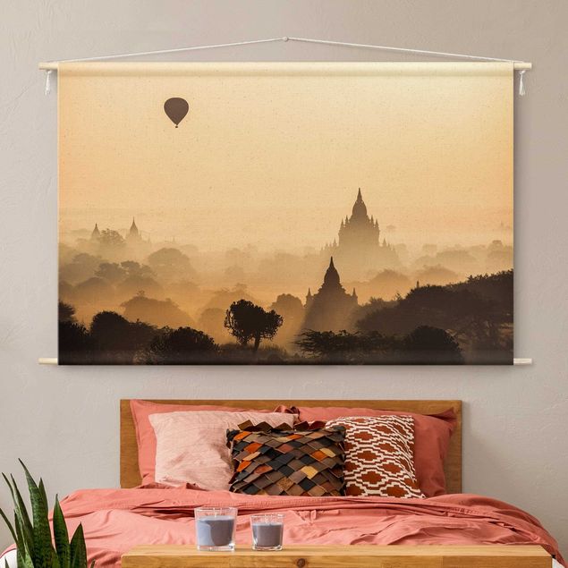 extra large tapestry wall hangings Hot Air Balloon In Fog