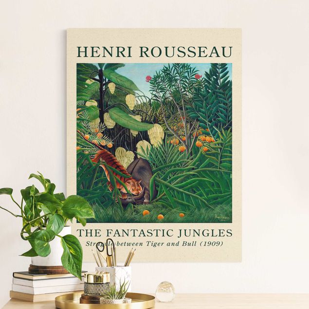 Tiger art print Henri Rousseau - Fight Between A Tiger And A Buffalo - Museum Edition