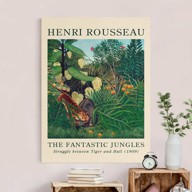 Tiger canvas wall art Henri Rousseau - Fight Between A Tiger And A Buffalo - Museum Edition