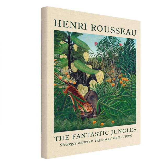 Green art prints Henri Rousseau - Fight Between A Tiger And A Buffalo - Museum Edition