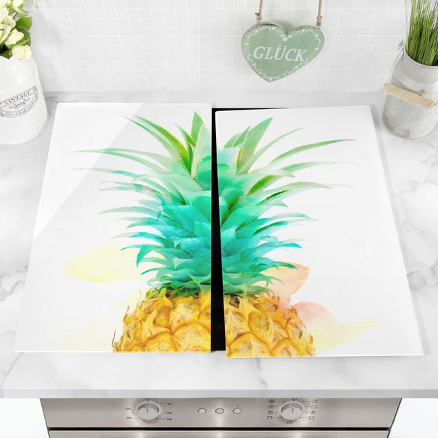 Stove top covers flower Pineapple Watercolour