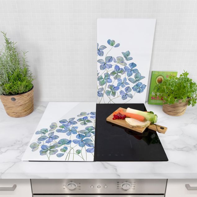 Stove top covers Blue Hydrangea Flowers