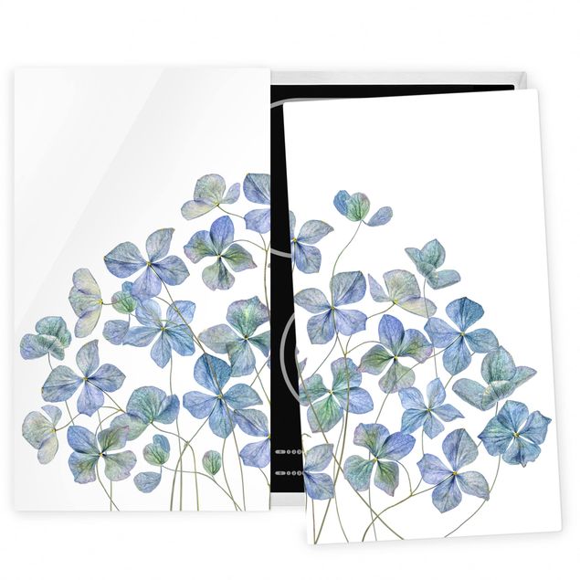 Stove top covers flower Blue Hydrangea Flowers