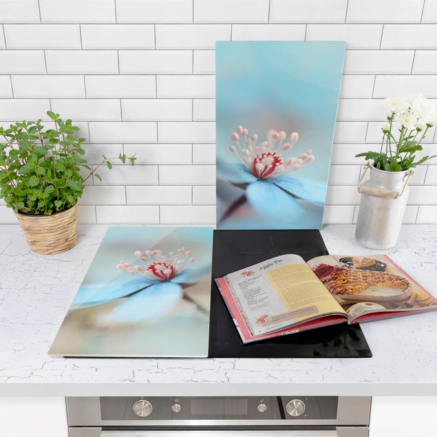 Stove top covers Flowers In Light Blue