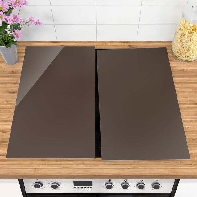 Glass stove top cover Cacao