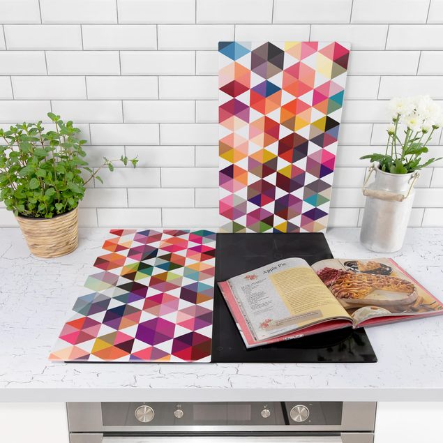 Glass stove top cover Hexagon facets