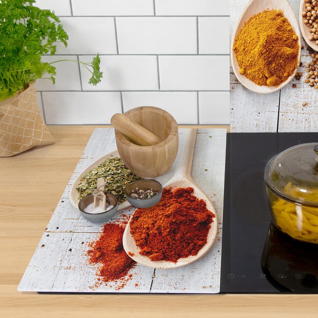 Stove top covers Wooden Spoon With Spices