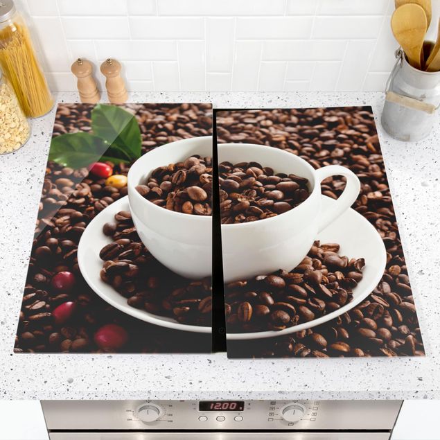 Stove top covers baking-coffee Coffee Cup With Roasted Coffee Beans