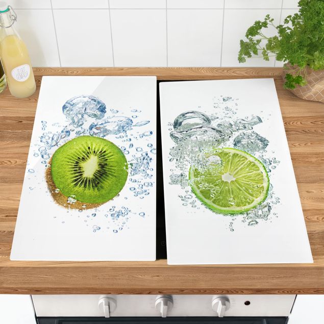 Stove top covers flower Kiwi And Lime Bubbles