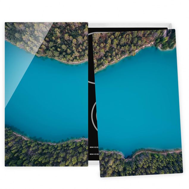 Stove top covers Aerial View - Deep Blue Sea
