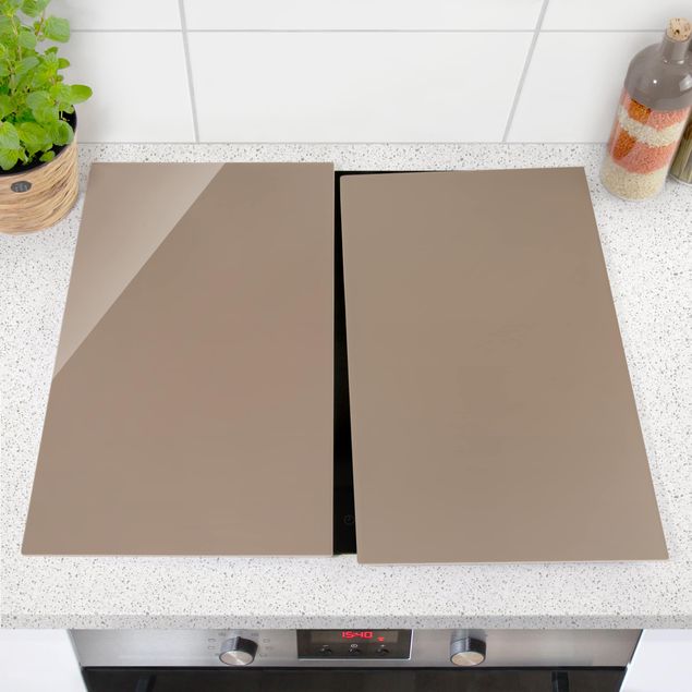 Glass stove top cover Mocca