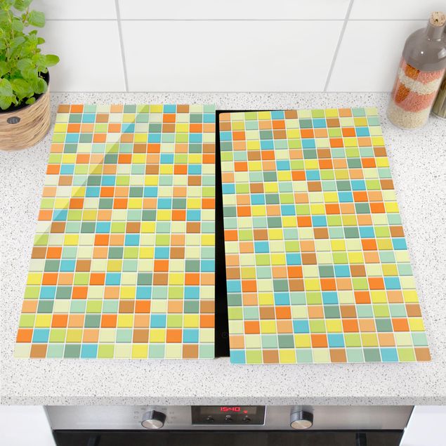 Oven top cover Mosaic Tiles Summer Set