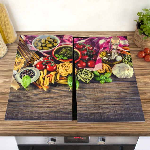Stove top covers flower Pasta