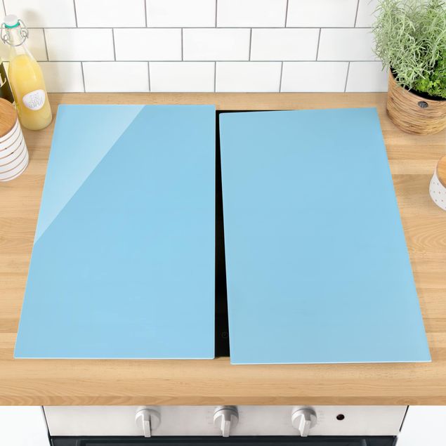 Glass stove top cover Pastel Blue