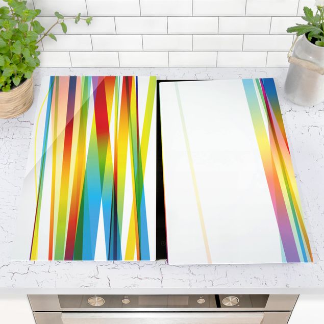 Stove top covers Rainbow Stripes