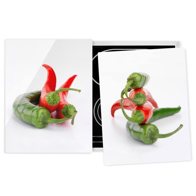 Kitchen Red and green peppers