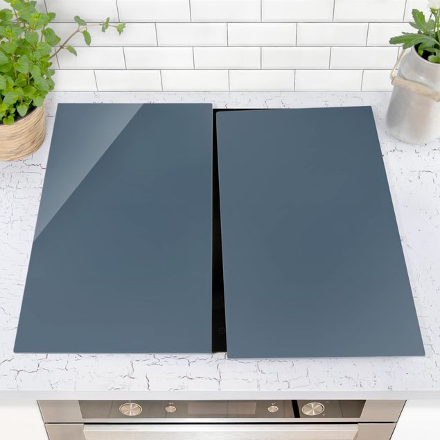 Glass stove top cover Slate Blue
