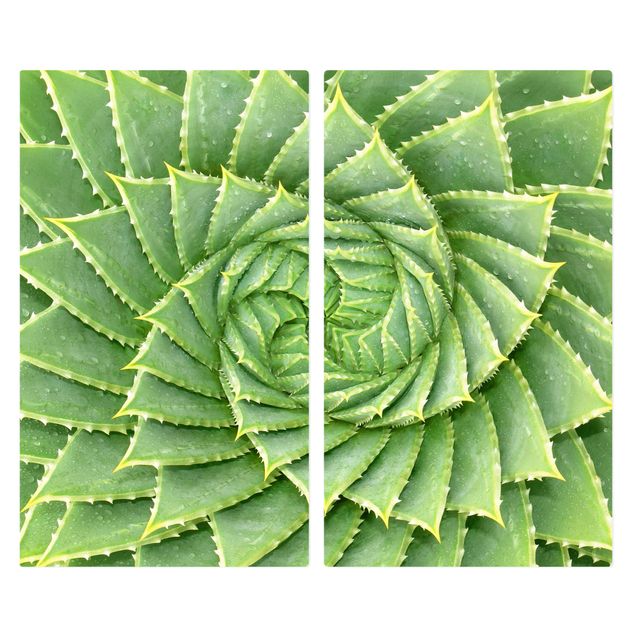 Glass stove top cover - Spiral Aloe
