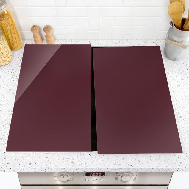 Glass stove top cover Tuscany Wine Red