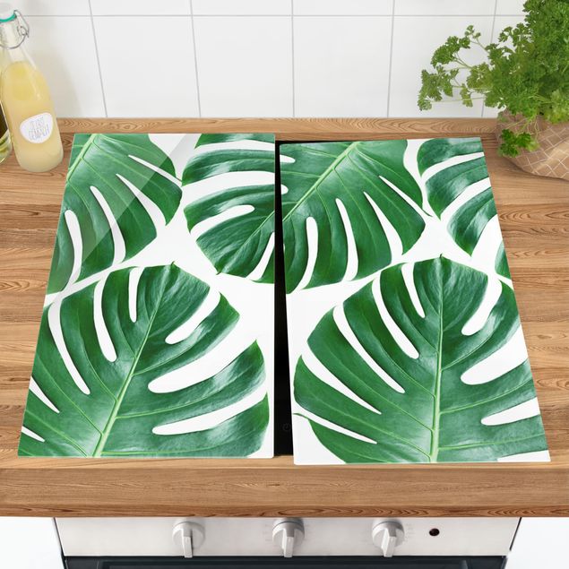 Stove top covers flower Tropical Green Leaves Monstera