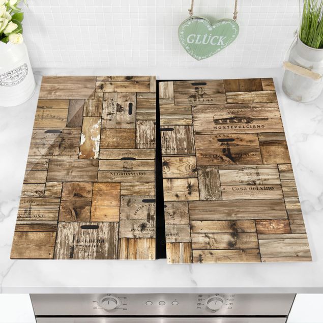 Stove top covers stone Vintage Wooden Crates