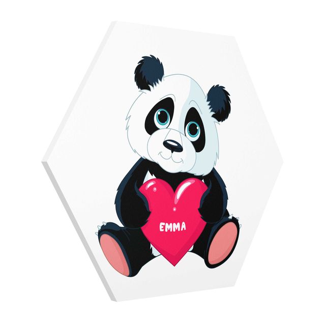 Child wall art Panda With Heart