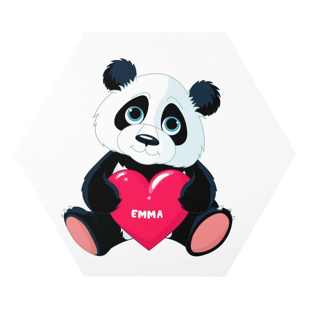 Quote wall art Panda With Heart