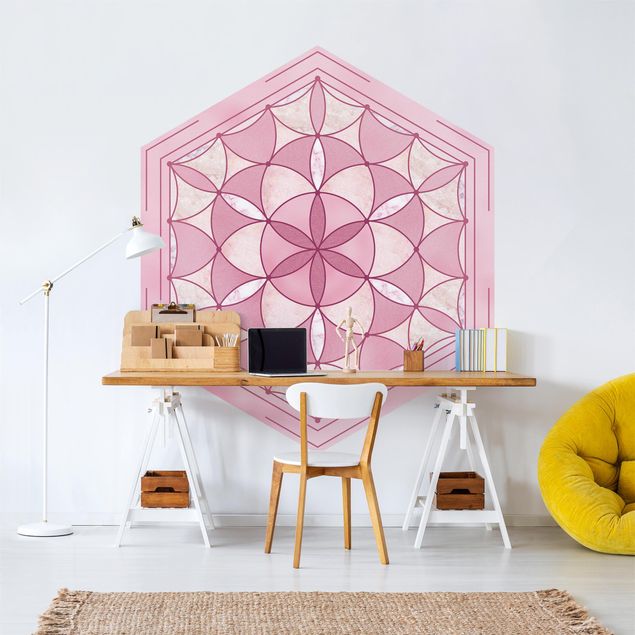 Wallpapers spiritual Hexagonal Mandala In Pink