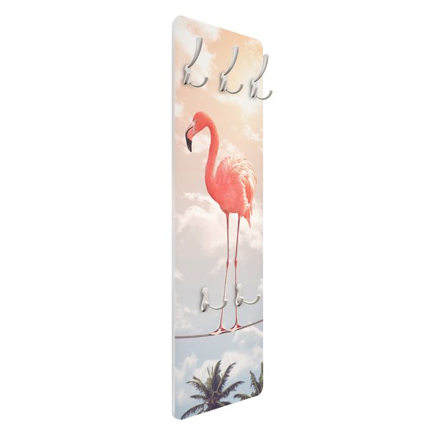 Wall mounted coat rack Sky With Flamingo