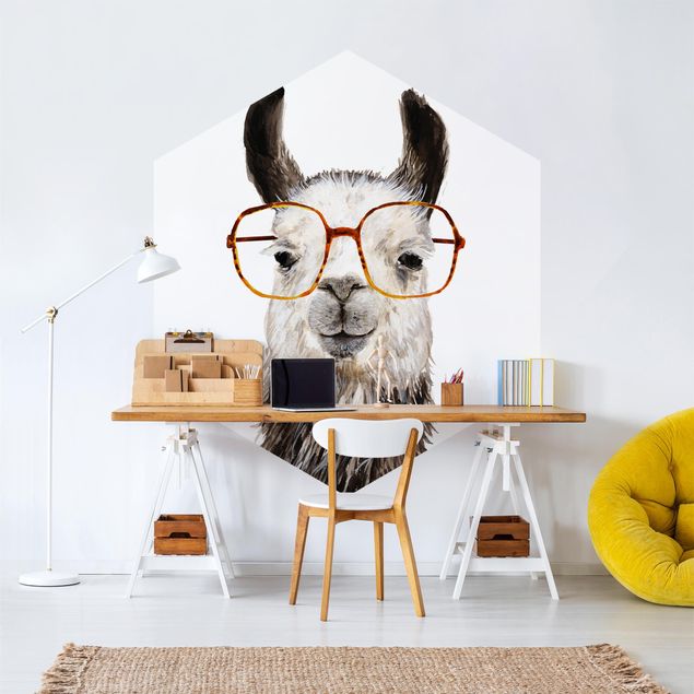 Contemporary wallpaper Hip Lama With Glasses IV