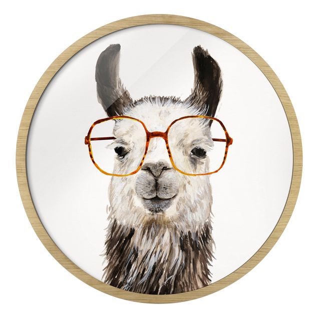Framed animal prints Hip Lama With Glasses IV