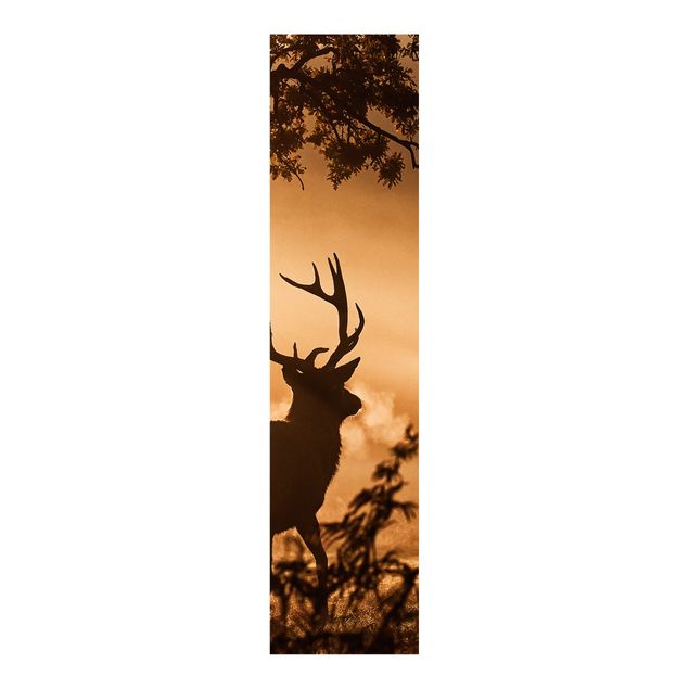 Sliding panel curtains landscape Deer In The Winter Forest
