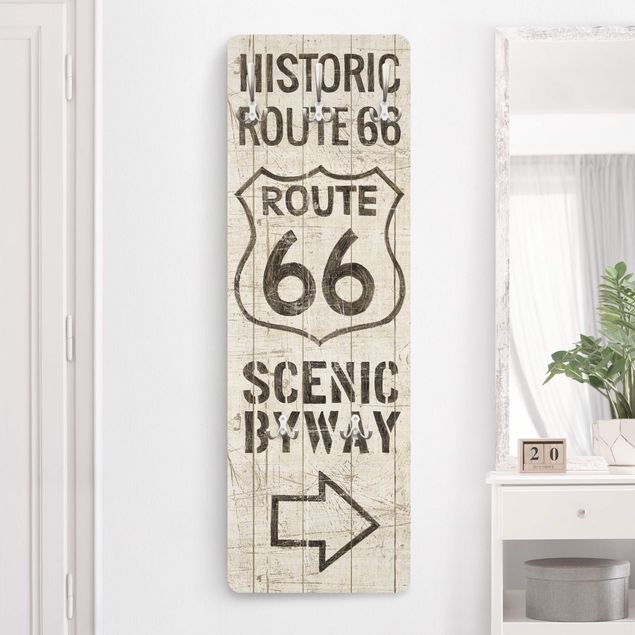 Wall mounted coat rack sayings & quotes Historic Route 66