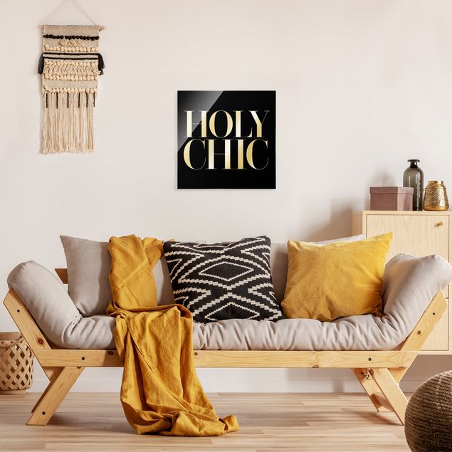 Quote wall art HOLY CHIC Black