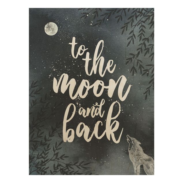 Wood prints sayings & quotes Love You To The Moon And Back