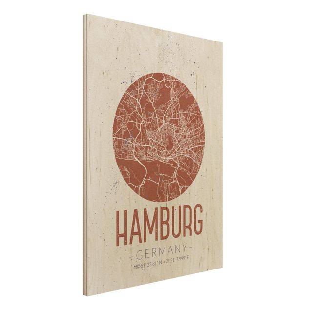 Kitchen Hamburg City Map - Retro